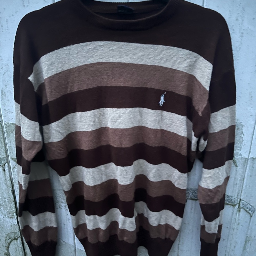 Polo by Ralph Lauren Brown and Cream Sweater